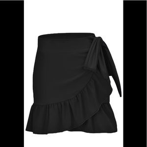Women’s ruffle sarong wrap swim skirt cover up.